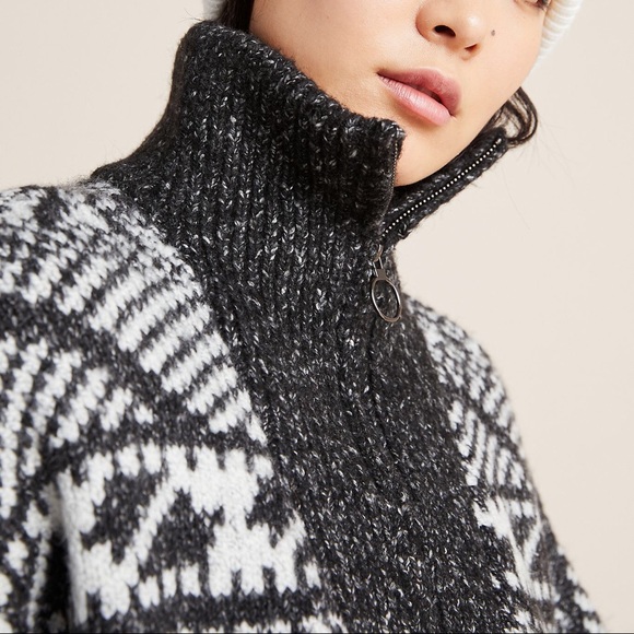 Anthropologie Rafela Half-Zip Geometric Pullover Large size - Picture 6 of 8